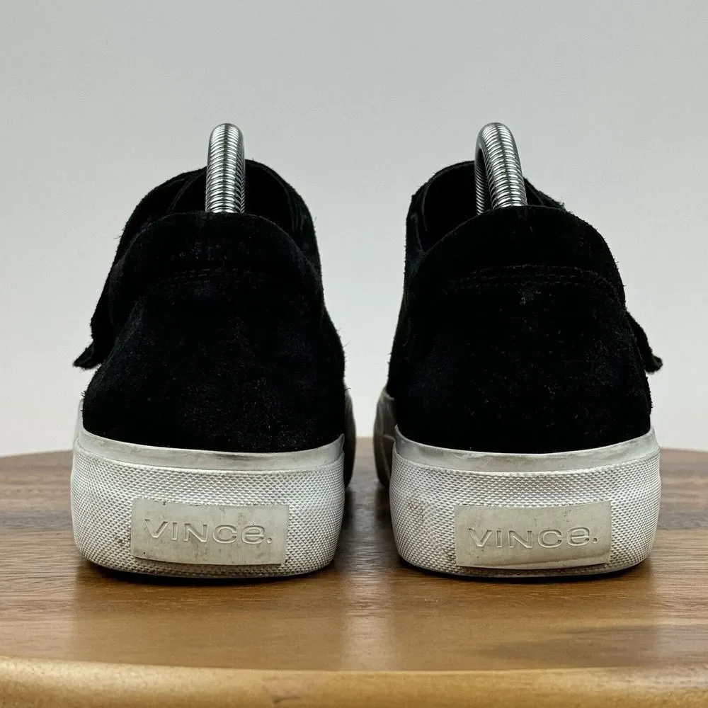 Womens Vince Cage Black Suede Casual Slip On Platform Sneakers Shoes‎ Size 9 M